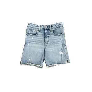 Gap Womens Sky High 5" Distressed Denim Shorts Size 10 Light Wash